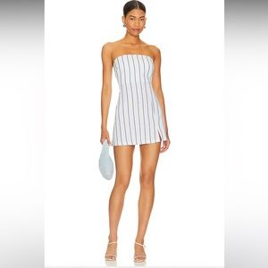 SNDYS Elena Dress in Blue Stripe | Size XXS